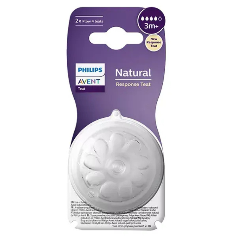 Philips Avent Lot de 2 tétines Natural Response 3 mois+ débit moyen