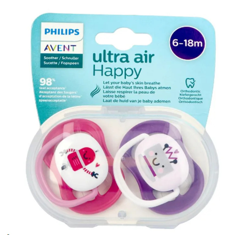 AVENT Sucette ultra air Robot 6-18 Mois 2 pc
