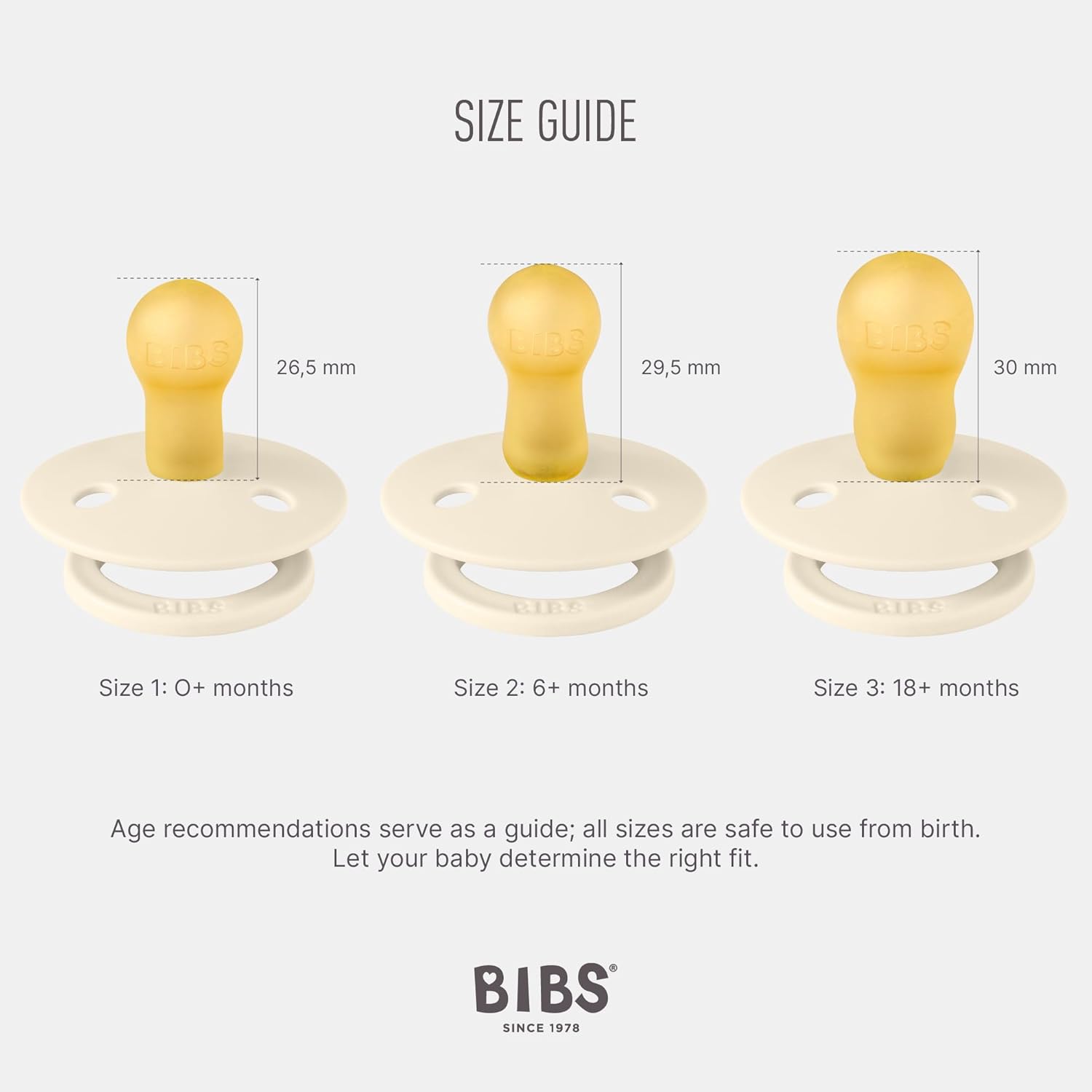 BIBS Lot de 2 Sucettes Nuit Rondes GLOW – Dark Oak/Vanilla