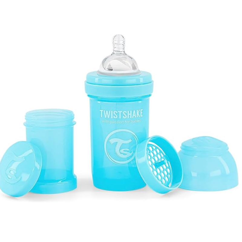 Biberons Anti-Coliques Twistshake 180ml – Lot de 2 – Bleu– 2m+