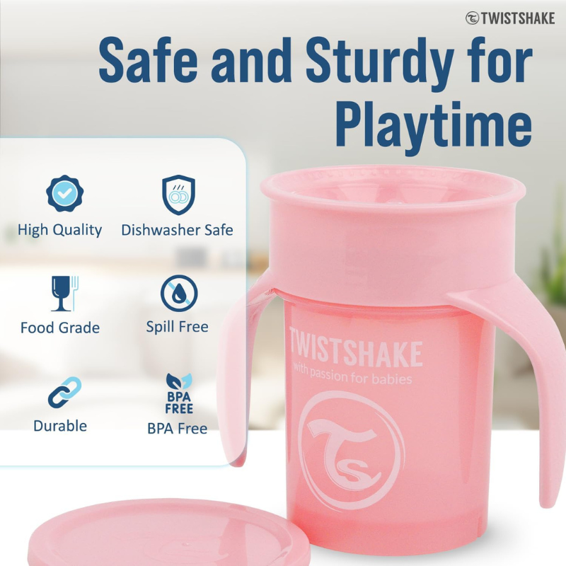 Twistshake Tasse d&#039;Entraînement 230ml 6M+ - Rose Pastel