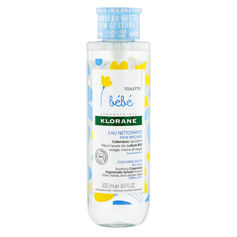 Klorane Bébé Eau nettoyante sans rinçage au Calendula apaisant - 500ml