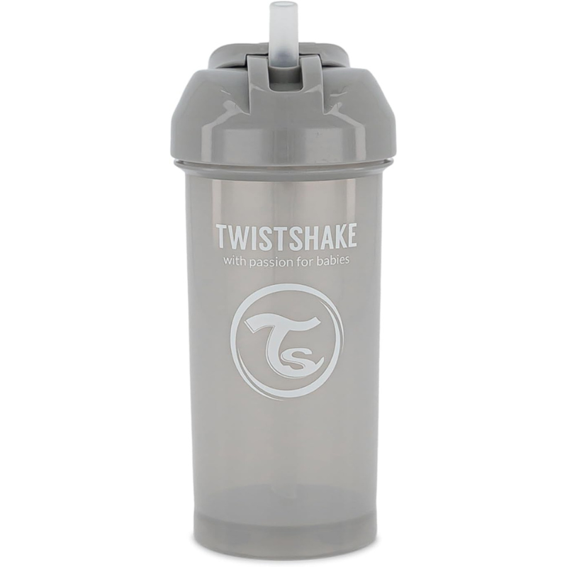 Gobelet à paille Twistshake 360 ​​ml - Gris - 6 mois plus