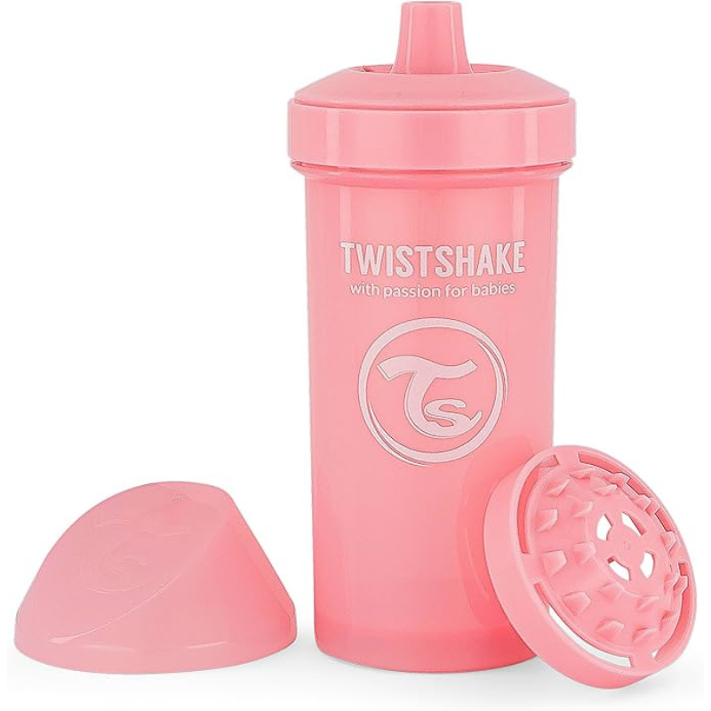 Bouteille anti-fuite Twistshake pour enfant 360 ml - Rose -12 mois  plus