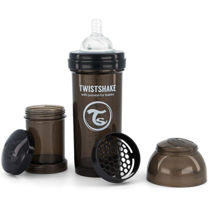 Biberons Anti-Coliques Twistshake 260ml – Lot de 2 – Noir – 2m+