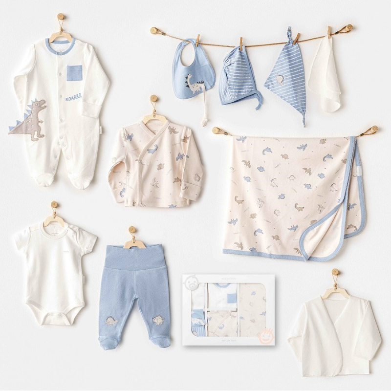 Ensemble de sortie d&#039;hôpital Andywawa pour bébé garçon, 10 pièces – Dino blanc