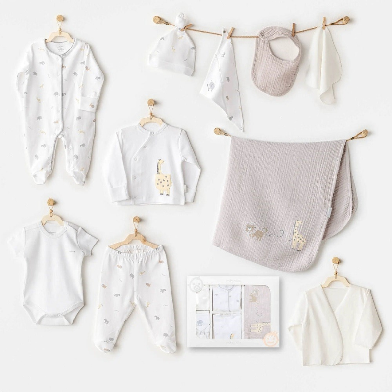 Ensemble de sortie d&#039;hôpital Andywawa pour bébé garçon, 10 pièces, Little King White