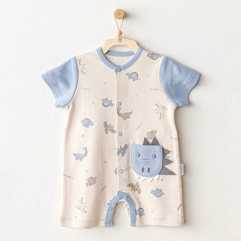 Combinaison d&#039;été Andywawa pour bébé garçon - Crème dinosaure