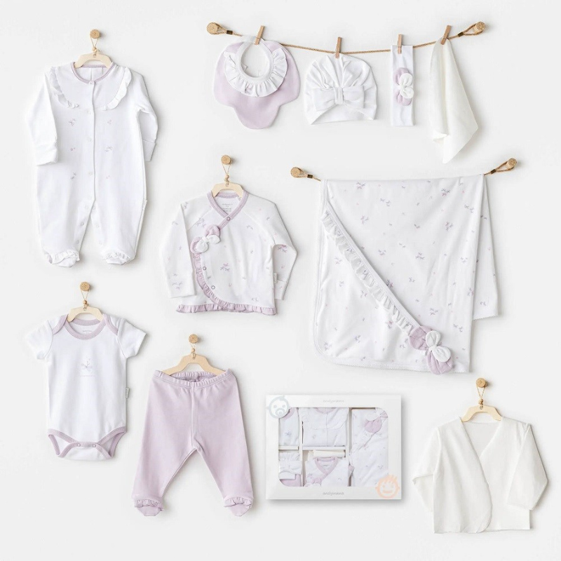 Ensemble de sortie d&#039;hôpital Andywawa pour bébé fille, 10 pièces – Papillon blanc