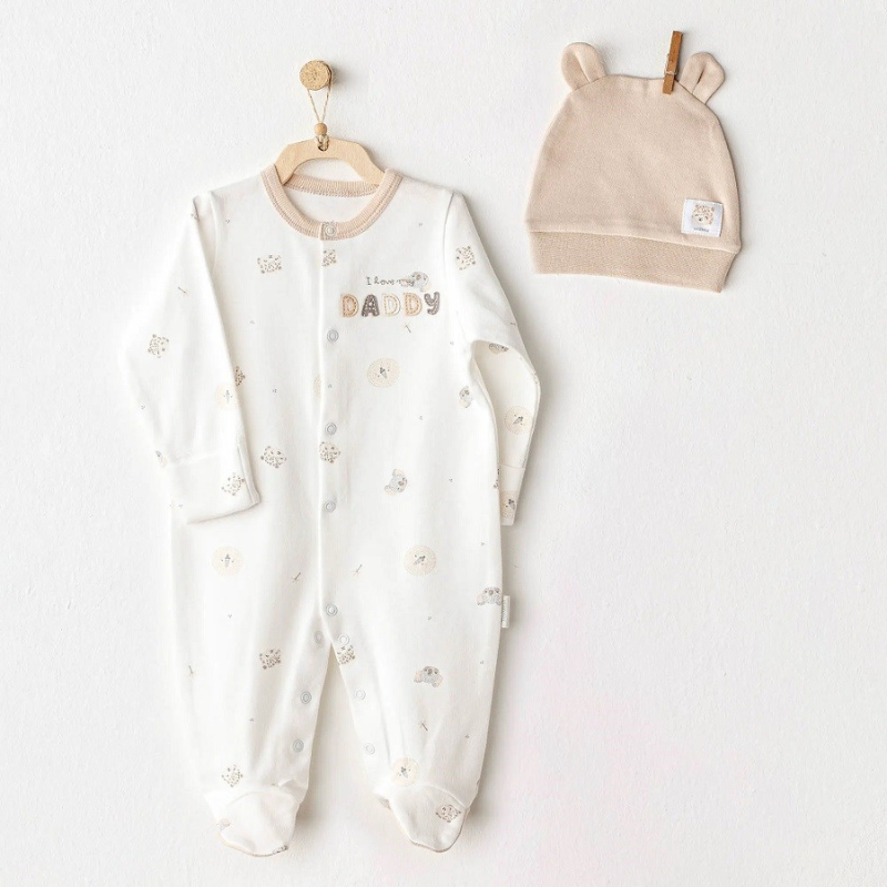 Grenouillére et bonnet pour bébé garçon - andywawa - Happy Animals Blanc