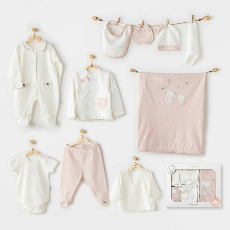 Ensemble de sortie d&#039;hôpital Andywawa pour bébé fille, 10 pièces – Blanc ballerine