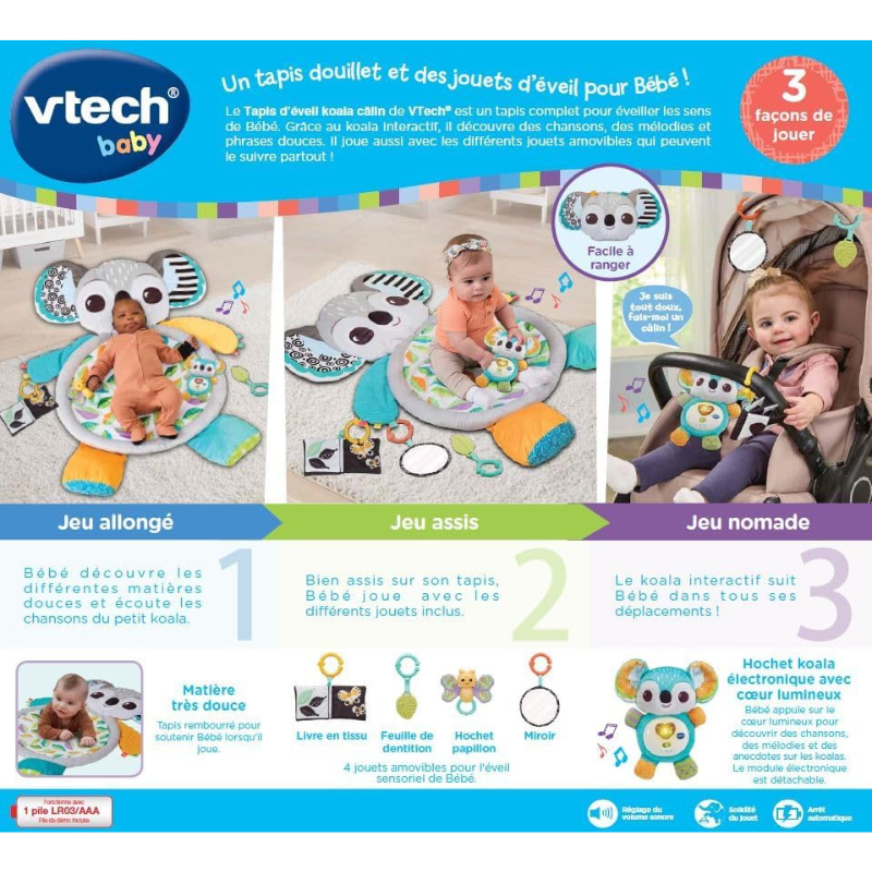 VTech - Tapis d&#039;éveil Koala câlin -  jouet d&#039;éveil