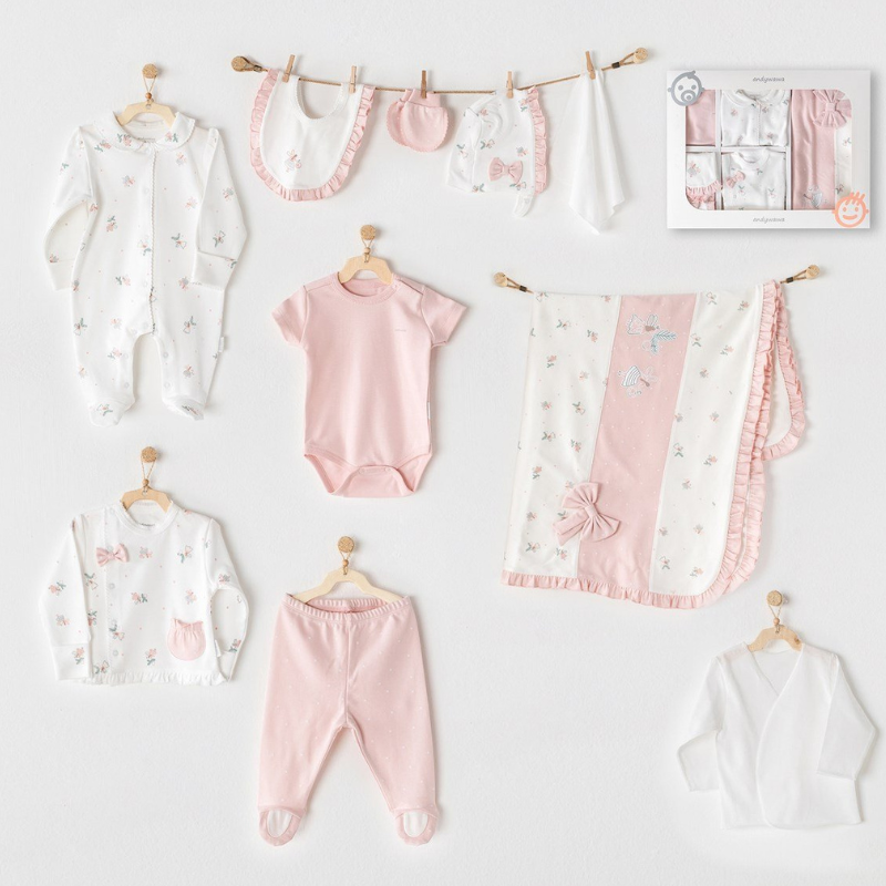 Andywawa Coffret nouveau-né  10 pièces de sortie d&#039;hôpital pour Fille