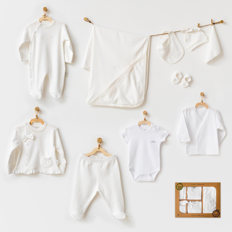 Andywawa Coffret nouveau-né  10 pièces de sortie d&#039;hôpital pour pour bébé fille  - Blanc