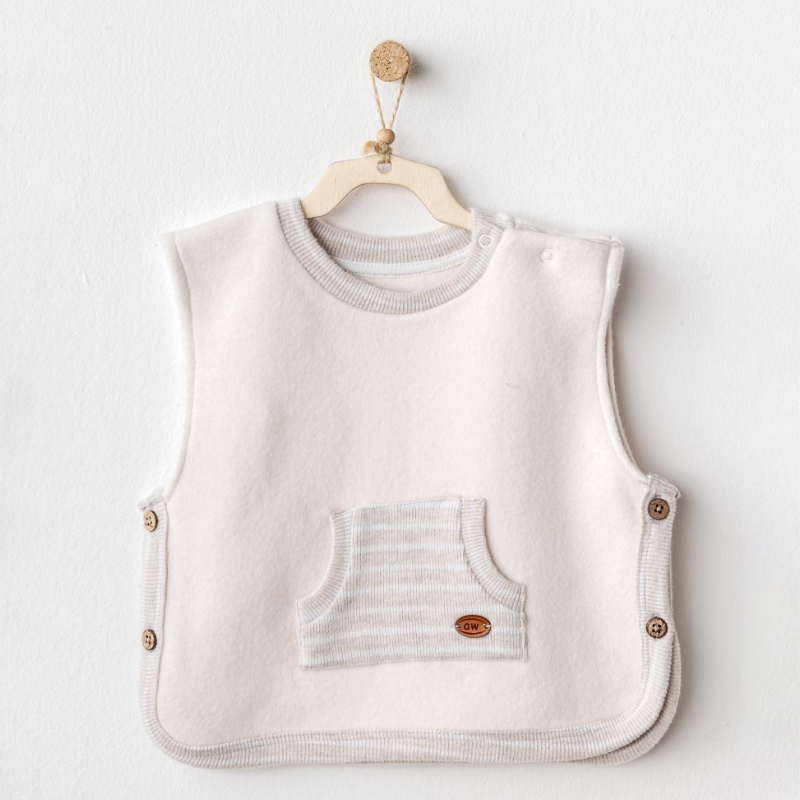 Andywawa Gilet d&#039;hiver pour bébé garçon, blanc doux