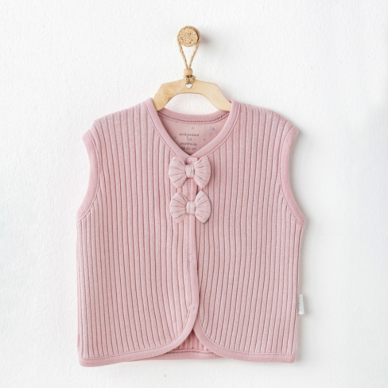 Andywawa Gilet d&#039;hiver  pour bébé fille rose