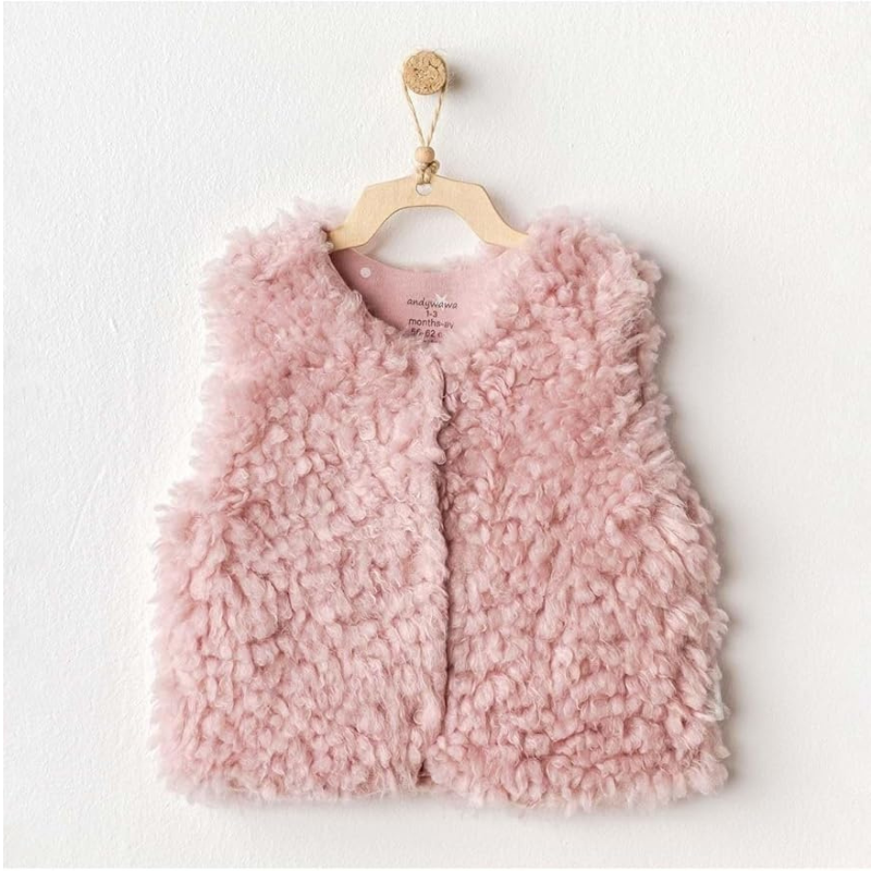 Andywawa Gilet bébé fille rose