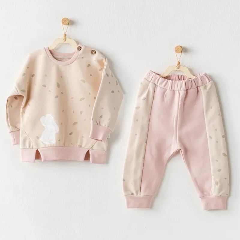Andywawa Ensemble 2 Pièces  Beige et Rose