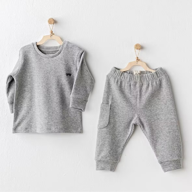 Ensemble bébé basique 2 pièces  Gris - Andywawa