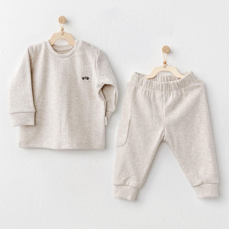 Ensemble bébé basique 2 pièces  Beige - Andywawa