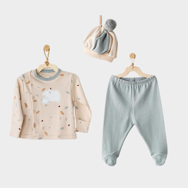 Andywawa Ensemble 3 Pièces Beige - Vert clair