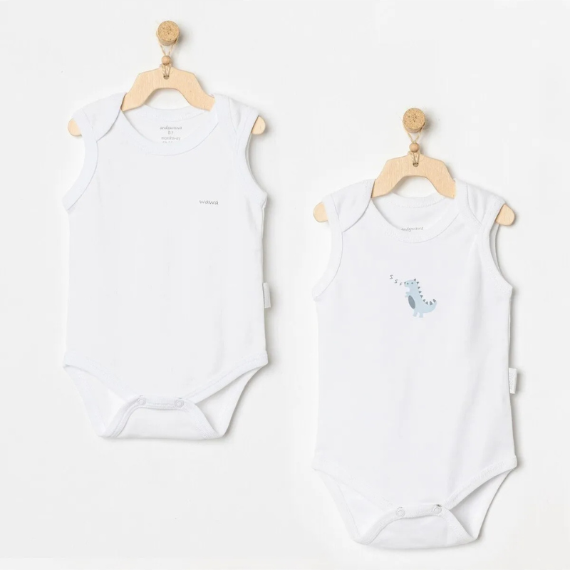Lot de 2 bodys débardeurs Andy Wawa pour bébé AC24700