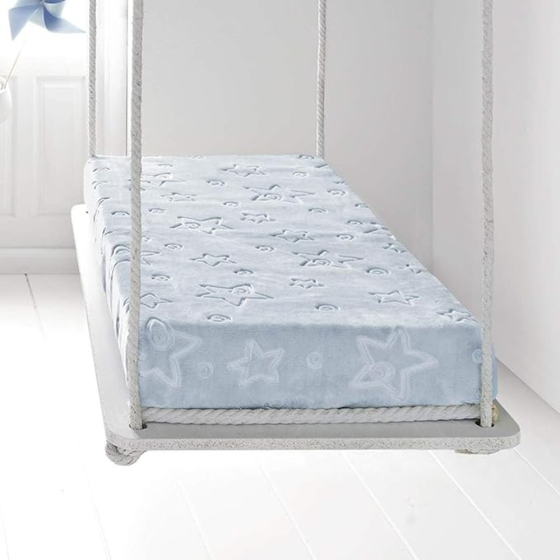Couverture bébé bleu 110 x 140 cm, modèle 6627