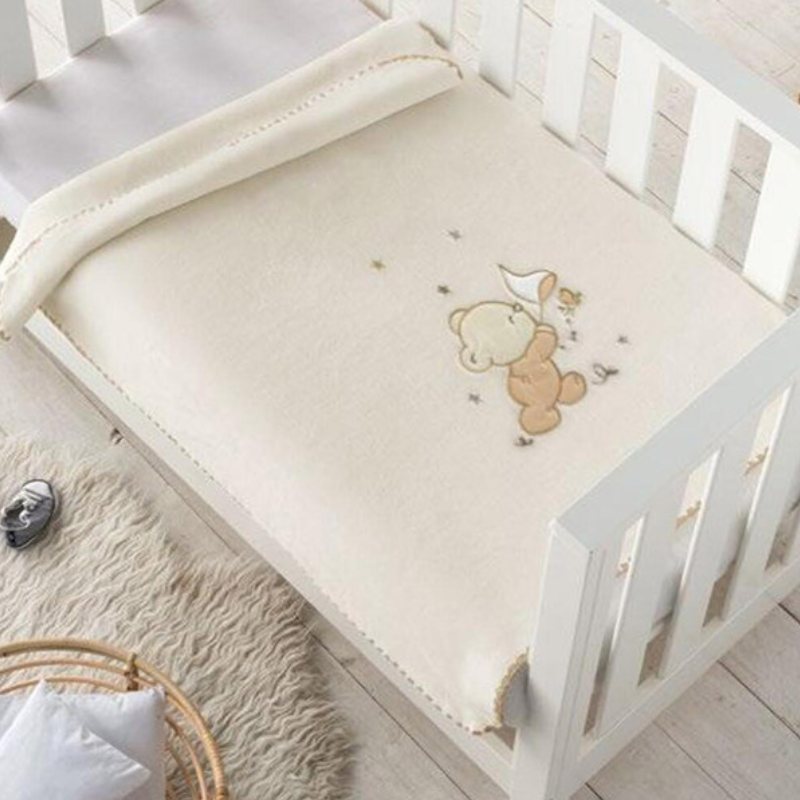Pielsa Couverture pielsa brodée beige 6224