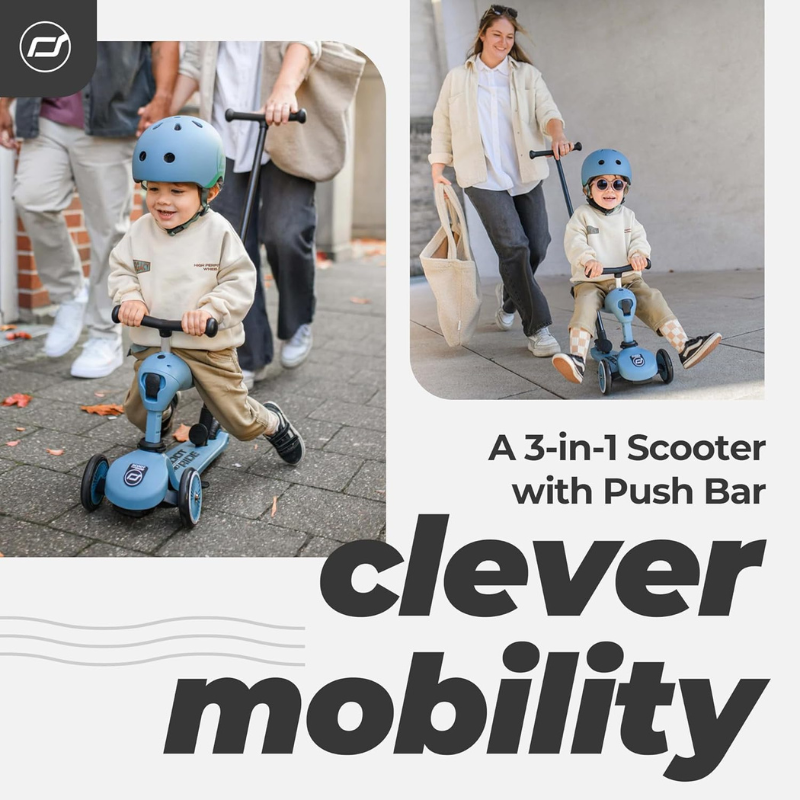 Trottinette 2 en 1 pour enfant avec guidon Bleu - SCOOT AND RIDE