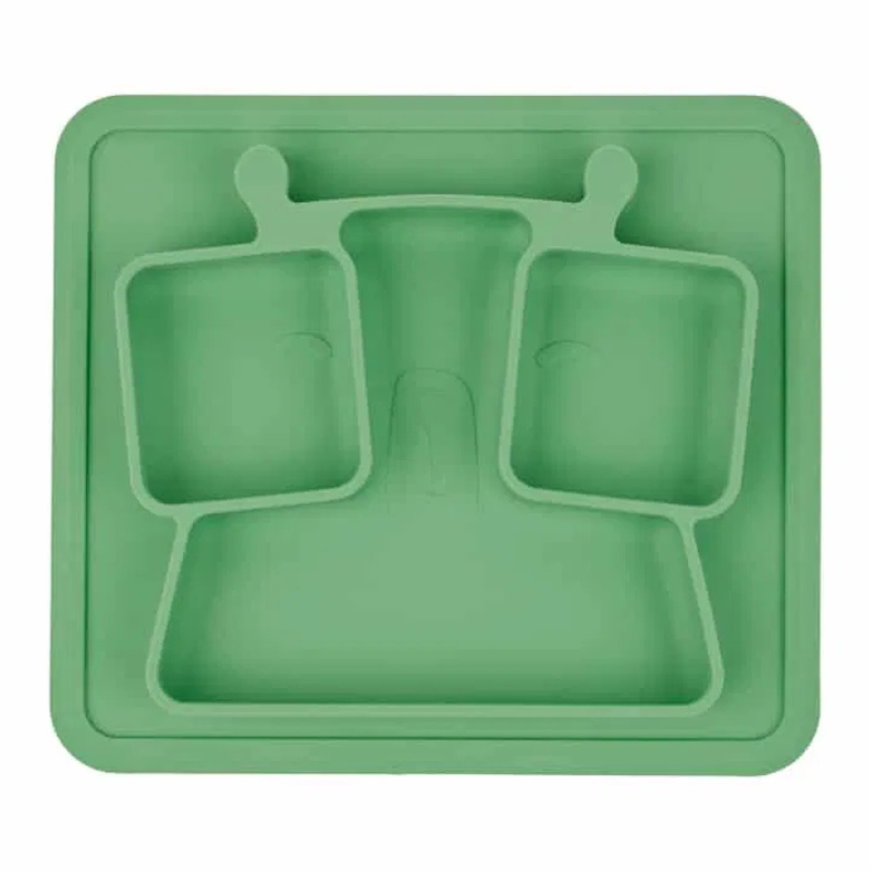 Badabulle Assiette à compartiments anti-dérapante Verte