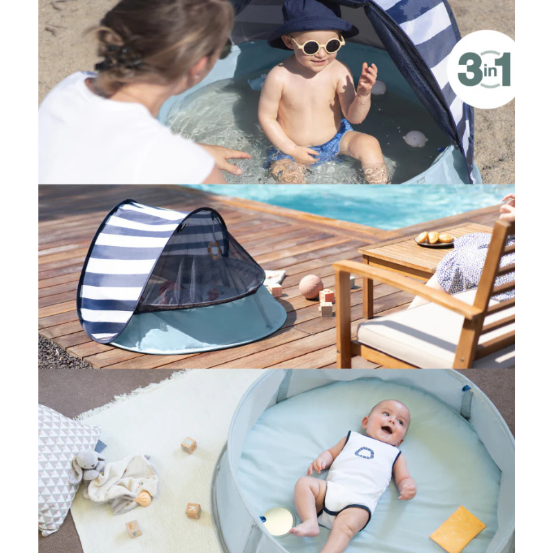 Aquani Aire de Jeux et Piscine Anti-UV FPS 50+ Marinière - BABYMOOV