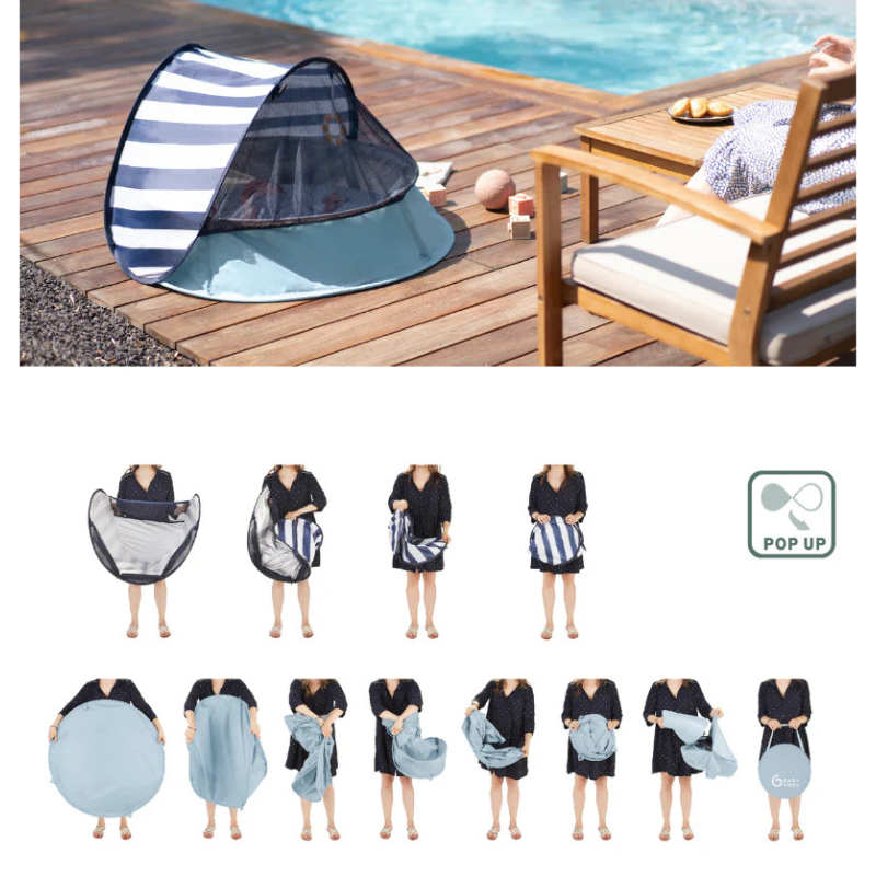 Aquani Aire de Jeux et Piscine Anti-UV FPS 50+ Marinière - BABYMOOV