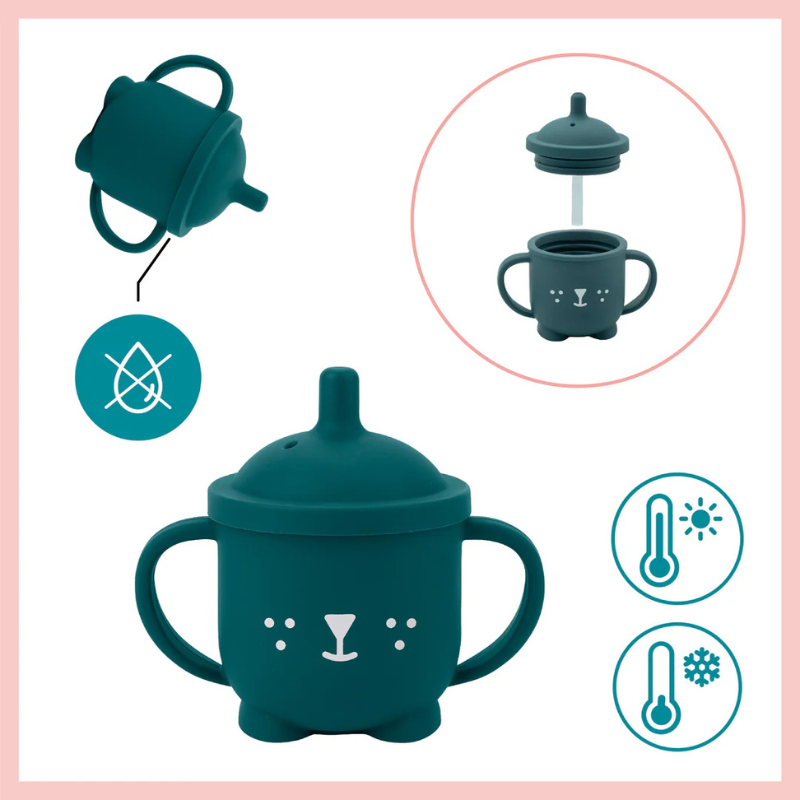 Coffret repas bébé  Vert et Gris LEARN&#039;ISY 15-24 mois - Babymoov