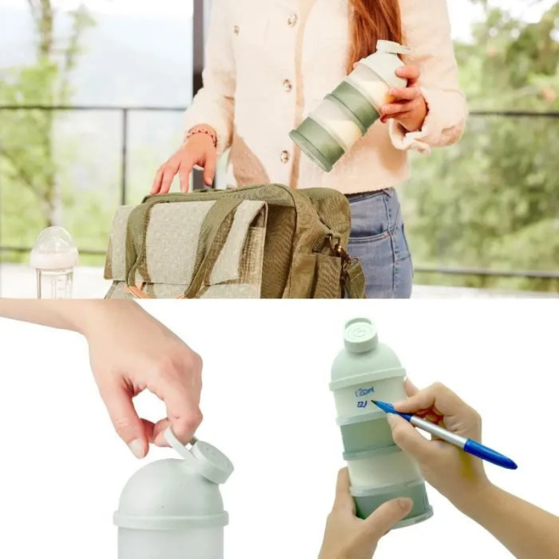Babymoov Babydose – Boîte Doseuse Empilable pour Lait en Poudre vert