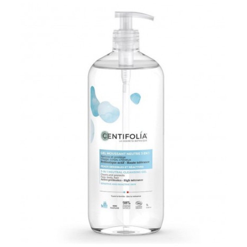 Gel Moussant Neutre 3 en 1 Bio - Visage et Corps 1 Litre - Centifolia
