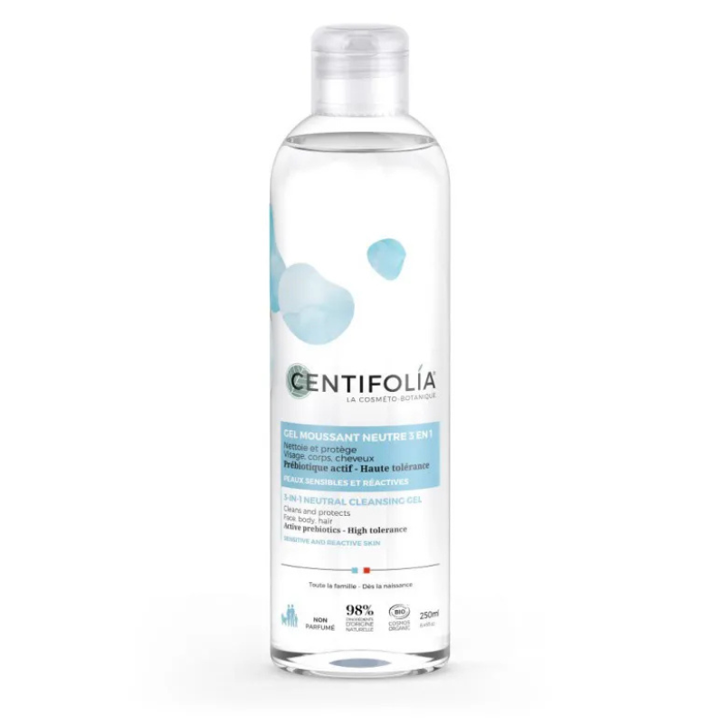 Gel Moussant Neutre 3 en 1 Bio - Visage et Corps 250 ml - Centifolia