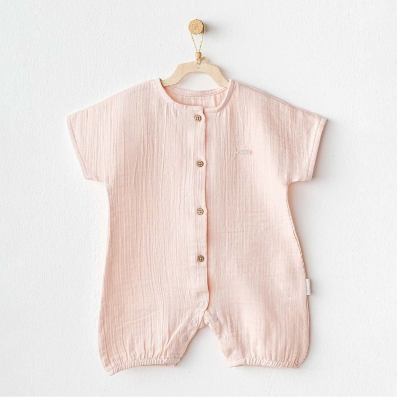 Barboteuse en mousseline rose - Andywawa