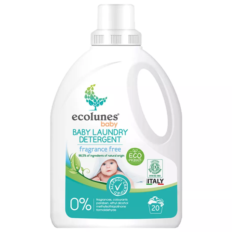 Ecolunes Lessive Bébé 20 lavages Écologique et Hypoallergénique 1L