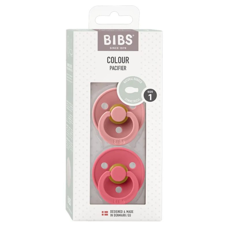 Bibs – Lot de 2 Sucettes Symétriques – Rose Poudré - Corail