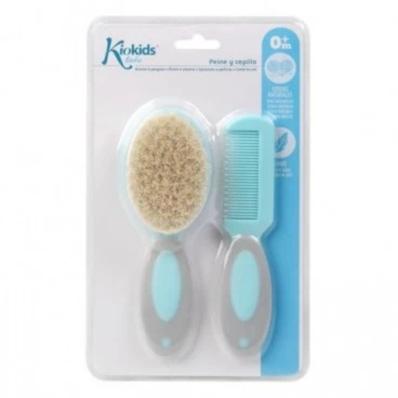 KIOKIDS Peigne et Brosse Bleu