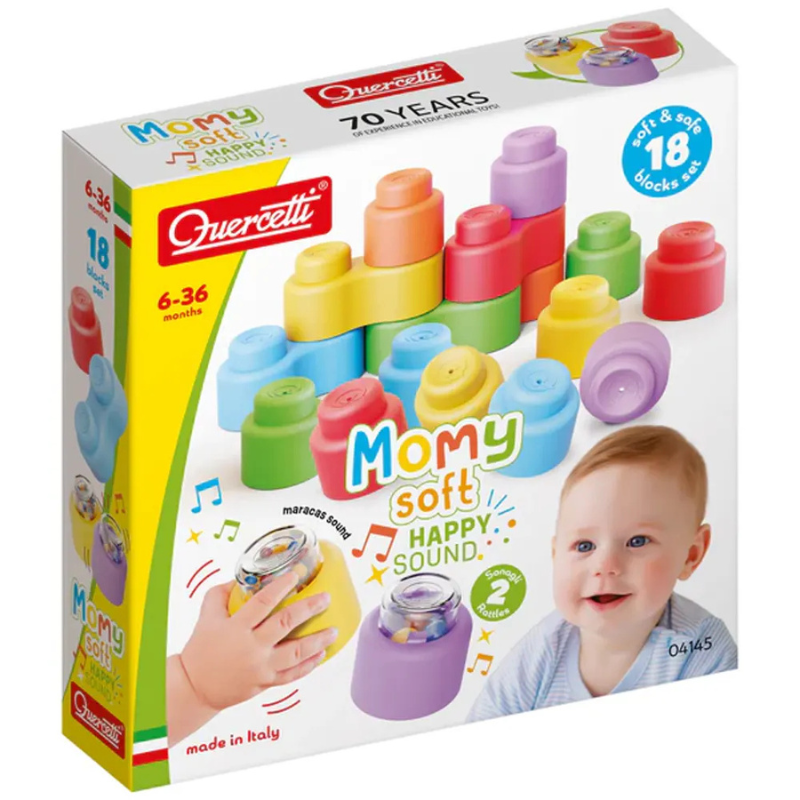 Quercetti Leggo Soft Happy Sound avec Hochets Sonores 18 Pièces - 6M+