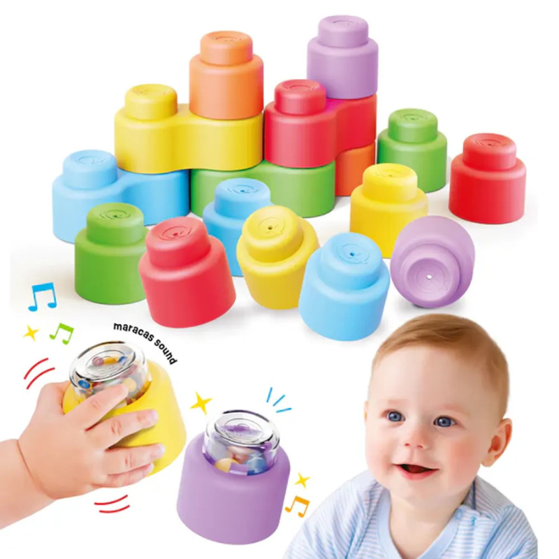Quercetti Leggo Soft Happy Sound avec Hochets Sonores 18 Pièces - 6M+