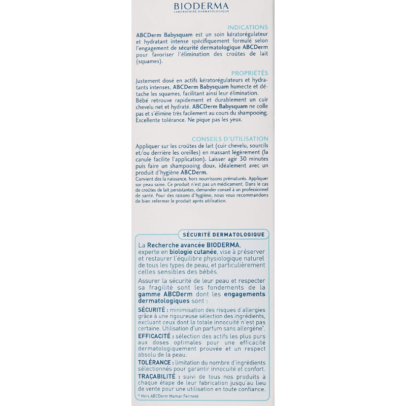 ABCDerm Babysquam Croûtes  de Lait 40 ml