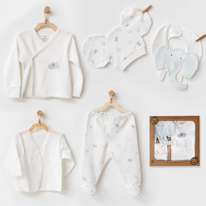 xx Andywawa Coffret de Sortie d’Hôpital 5 pièces Elephant