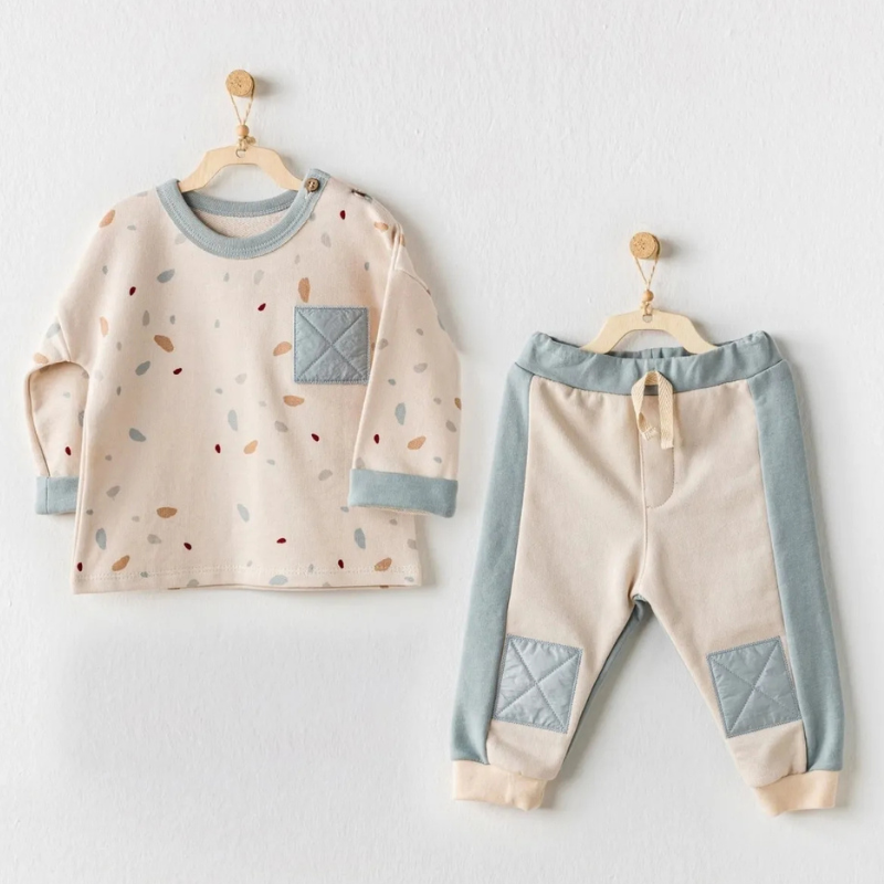 xx Andywawa Ensemble 2 Pièces  Beige et Vert