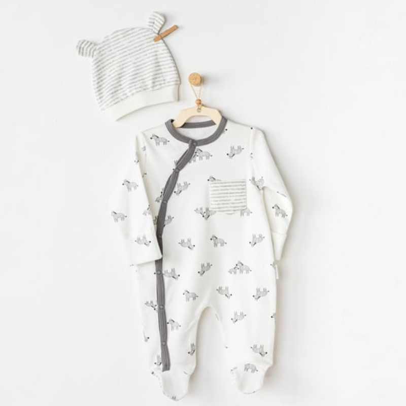 xx Andywawa Ensemble barboteuse zèbre pour nouveau-né