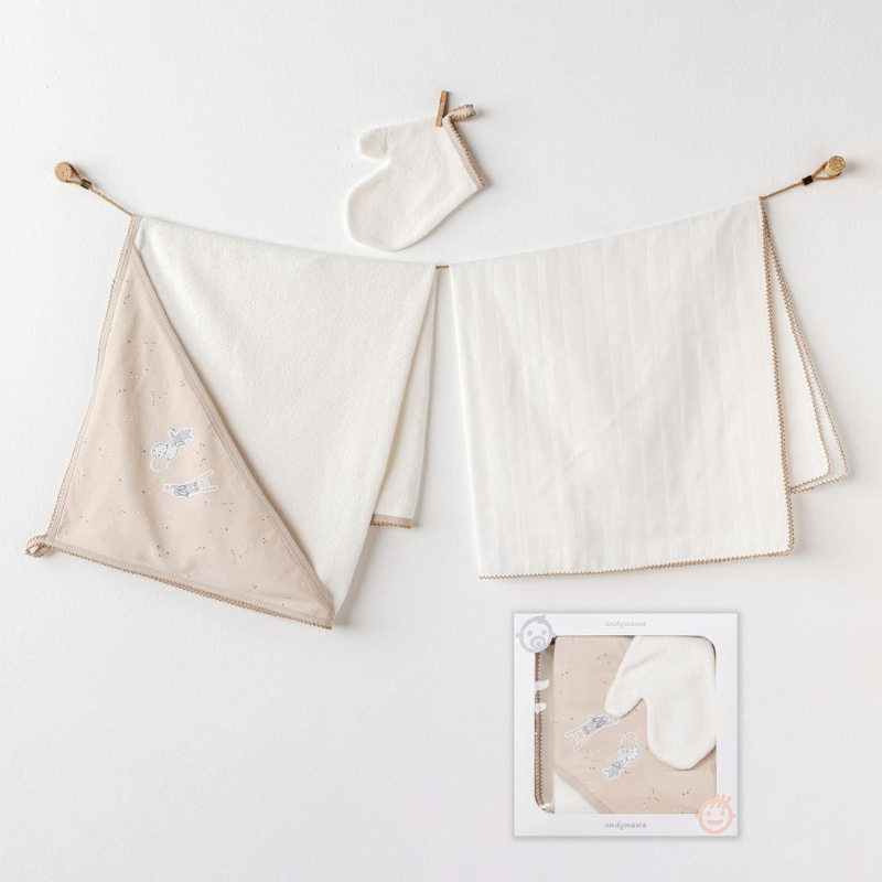 Andywawa Ensemble de serviettes pour bébé garçon 3 pièces