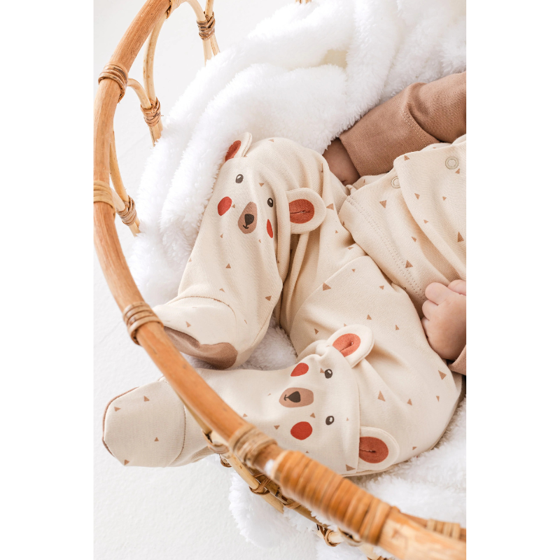 Andywawa Ensemble  graphique beige avec ours aventurier