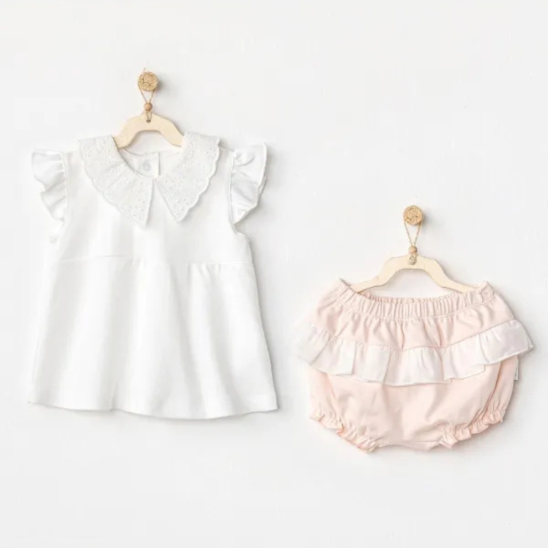 Andywawa Ensemble pour bébé  fille Blanc et Rose Ac24589