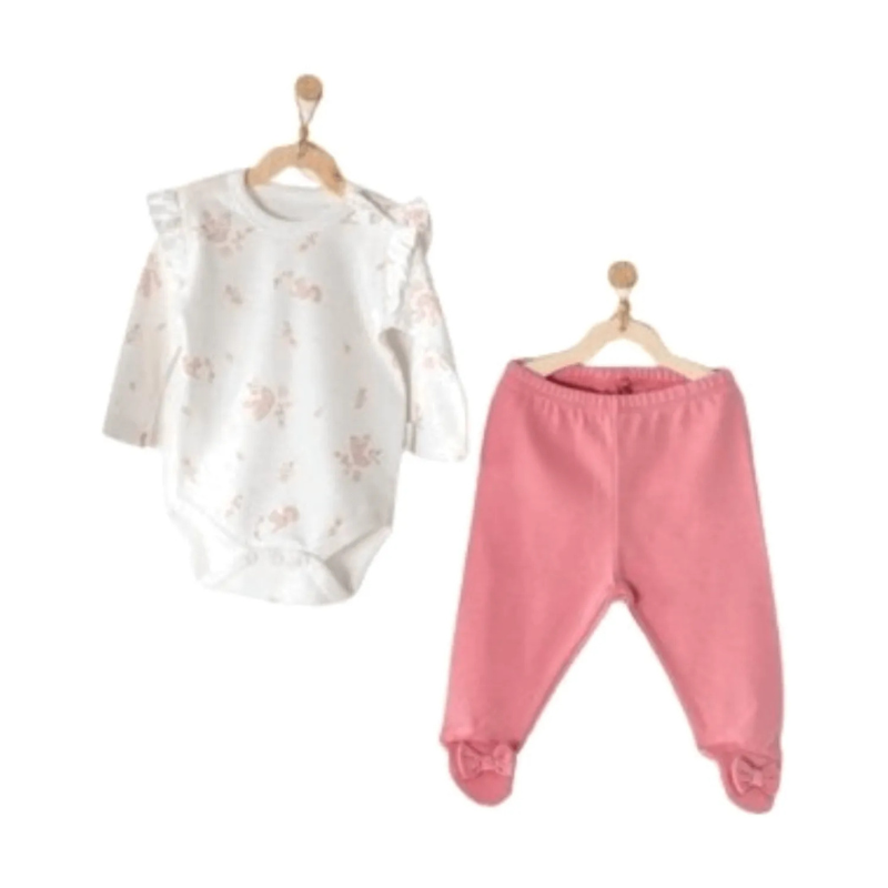 xx AndyWawa Ensemble pour fille Motif écureuils dans la forêt Écru